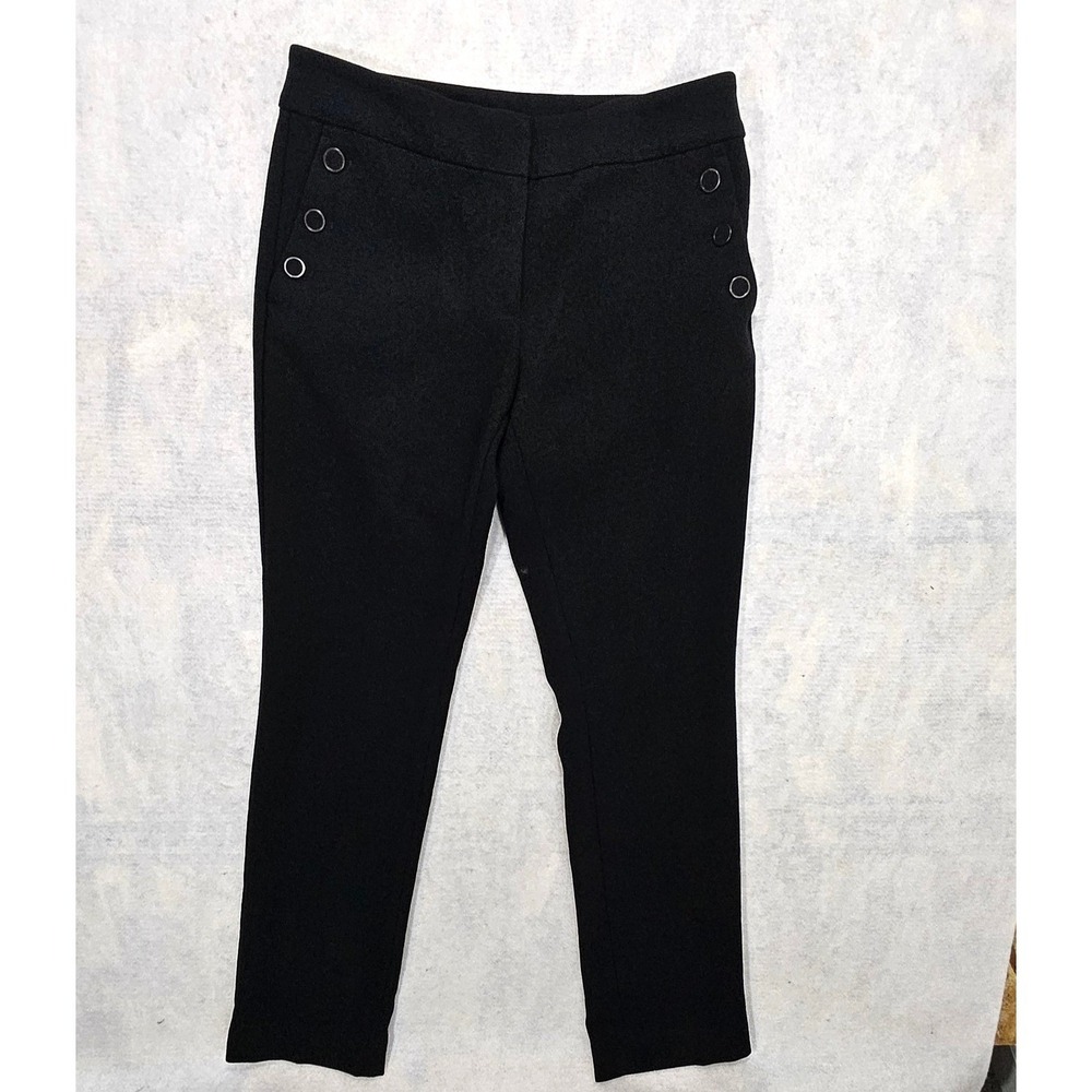 Ann Taylor LOFT Marisa Fit Dress Pants 6 Sailor Ponte cigarette Black Tousers
